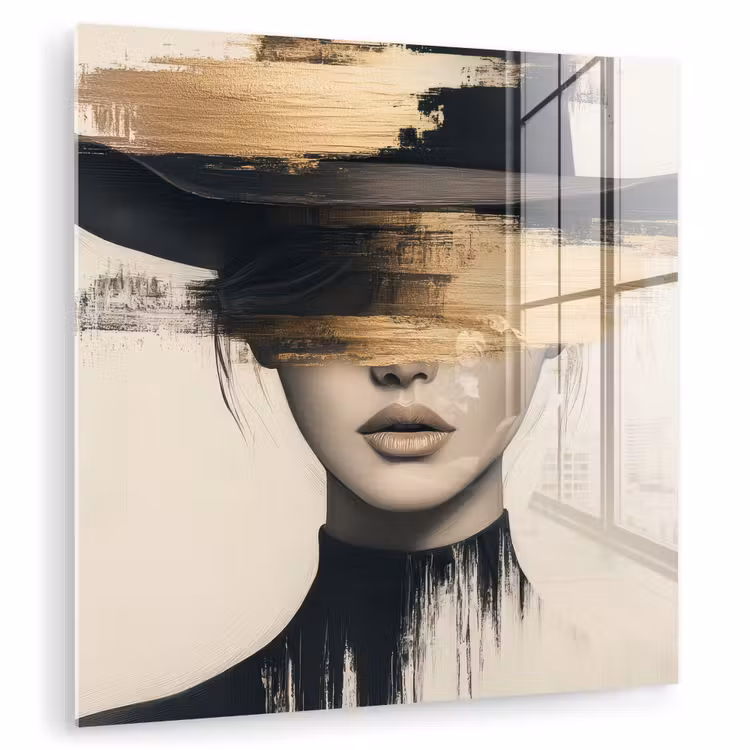 Vrouw - Hoed - Verf plexiglas 5mm klein -zzzproduct_nieuw