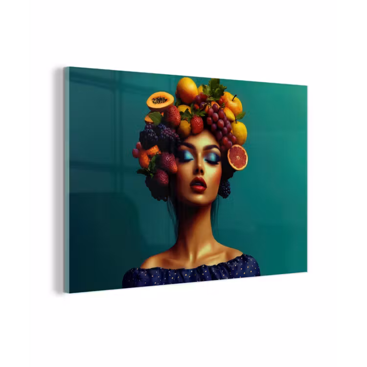 Vrouw - Hoodtooi - Tropisch - Fruit - Druiven plexiglas 5mm klein -zzzproduct_nieuw
