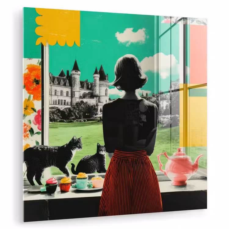 Vrouw - Keuken - Katten - Doorkijk plexiglas 5mm klein -zzzproduct_nieuw