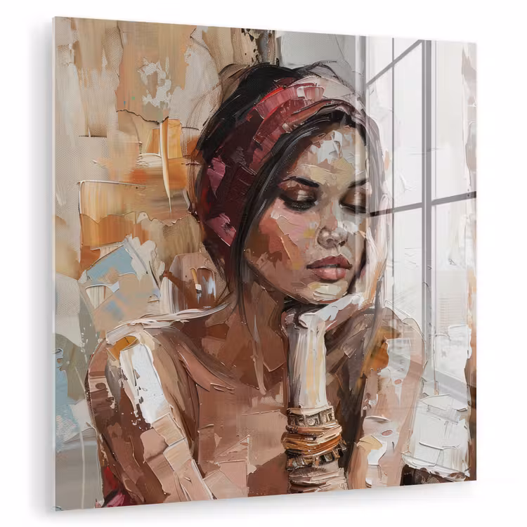 Vrouw - Verflook - Portret - Modern plexiglas 5mm klein -zzzproduct_nieuw