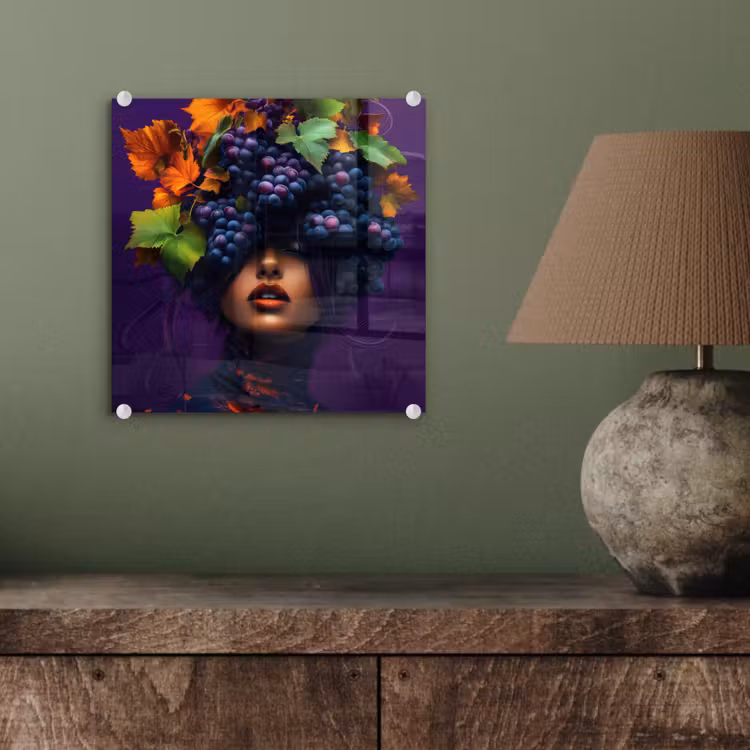 Vrouw - Paars - Druiven plexiglas 5mm klein -sfeer3