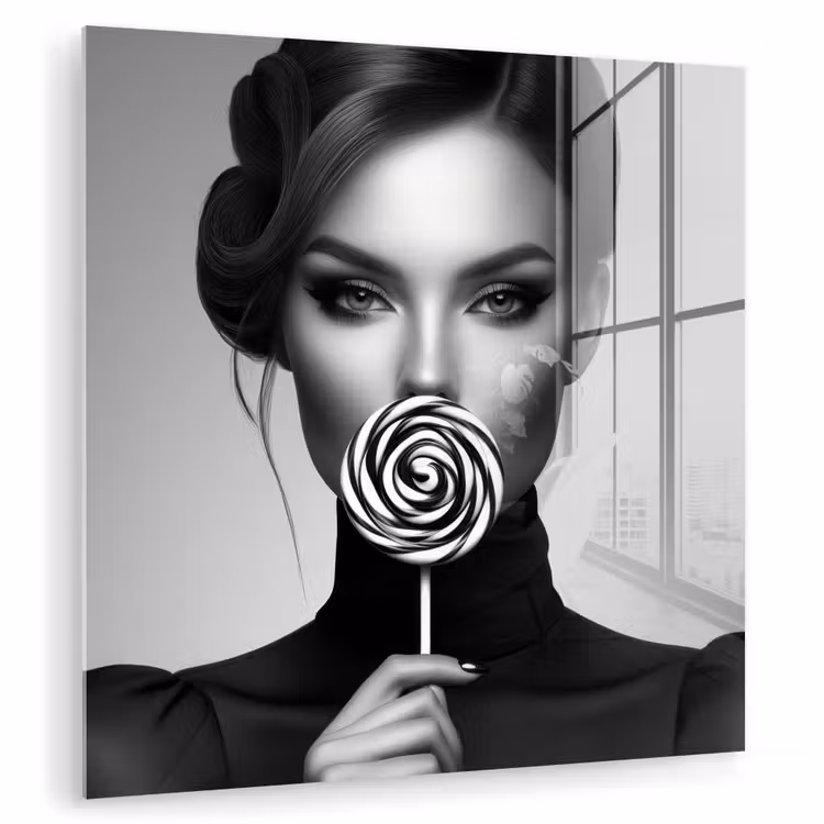 Vrouw - Lolly - Zwart plexiglas 5mm klein -zzzproduct_nieuw