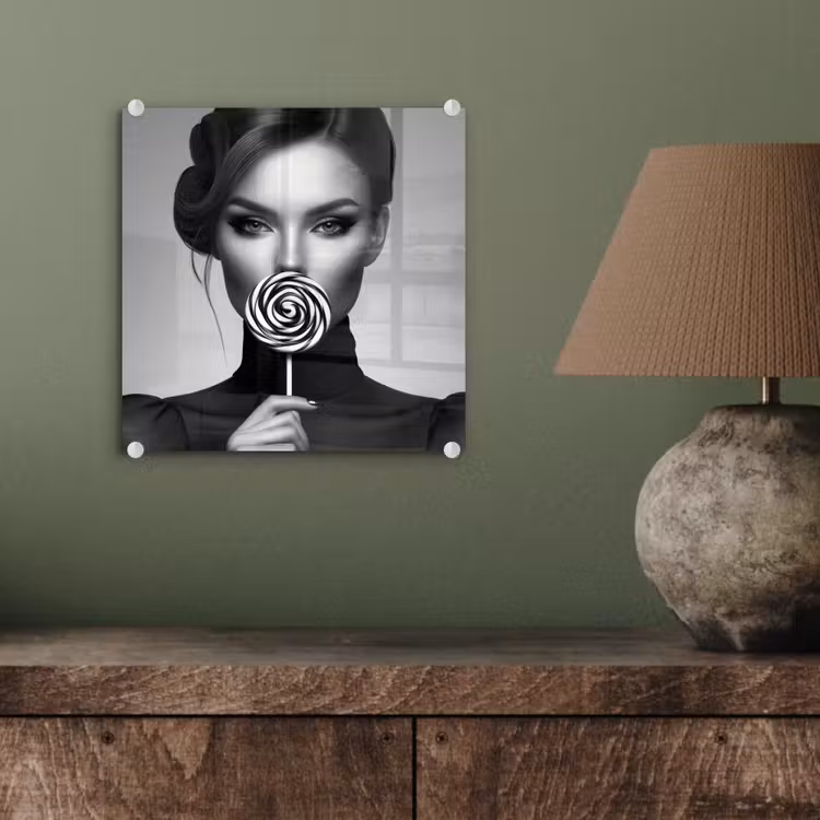 Vrouw - Lolly - Zwart plexiglas 5mm klein -sfeer3