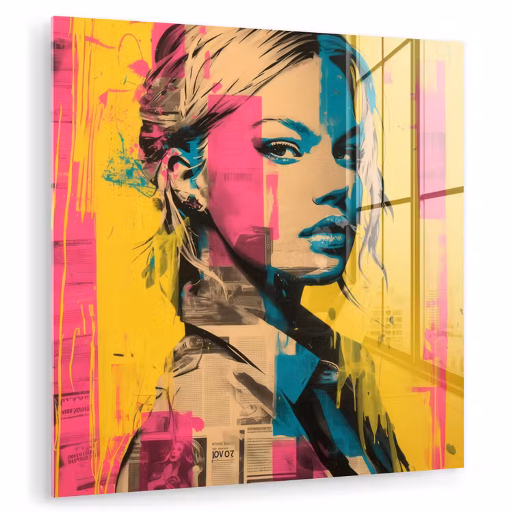 Vrouw - Verfstrepen - Gekleurd plexiglas 5mm klein -zzzproduct_nieuw
