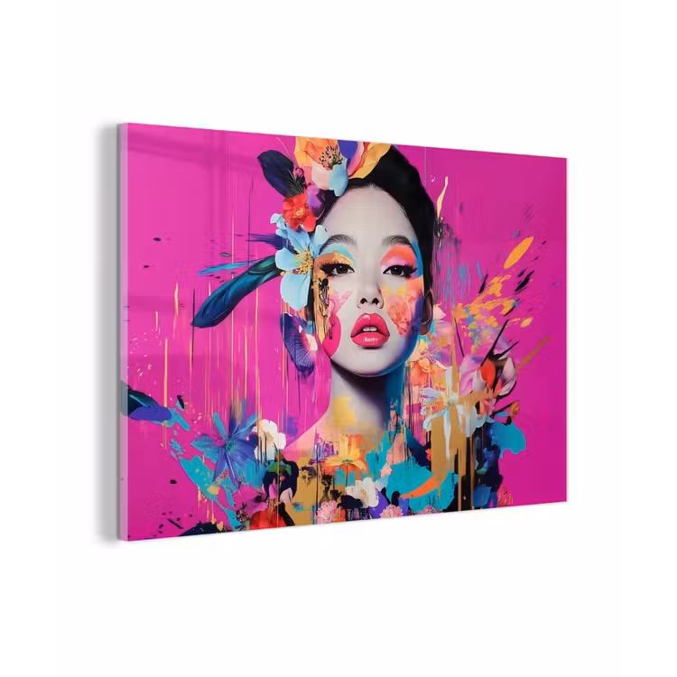 Vrouw - Portret - Abstract - Paars plexiglas 5mm klein -zzzproduct_nieuw