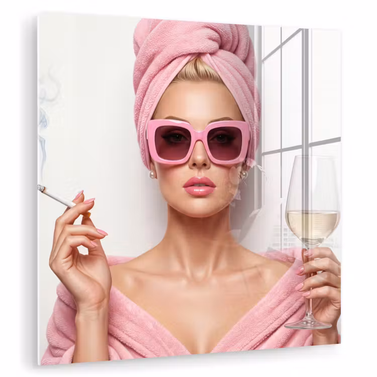 Vrouw - Roze - Wijn - Zonnebril plexiglas 5mm klein -zzzproduct_nieuw