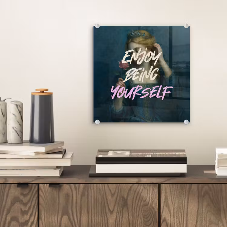 Vrouw - Roos - Quote plexiglas 5mm klein -sfeer1