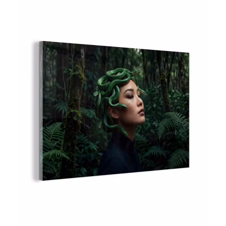 Vrouw - Slang - Natuur - Mystiek - Groen plexiglas 5mm klein -zzzproduct_nieuw