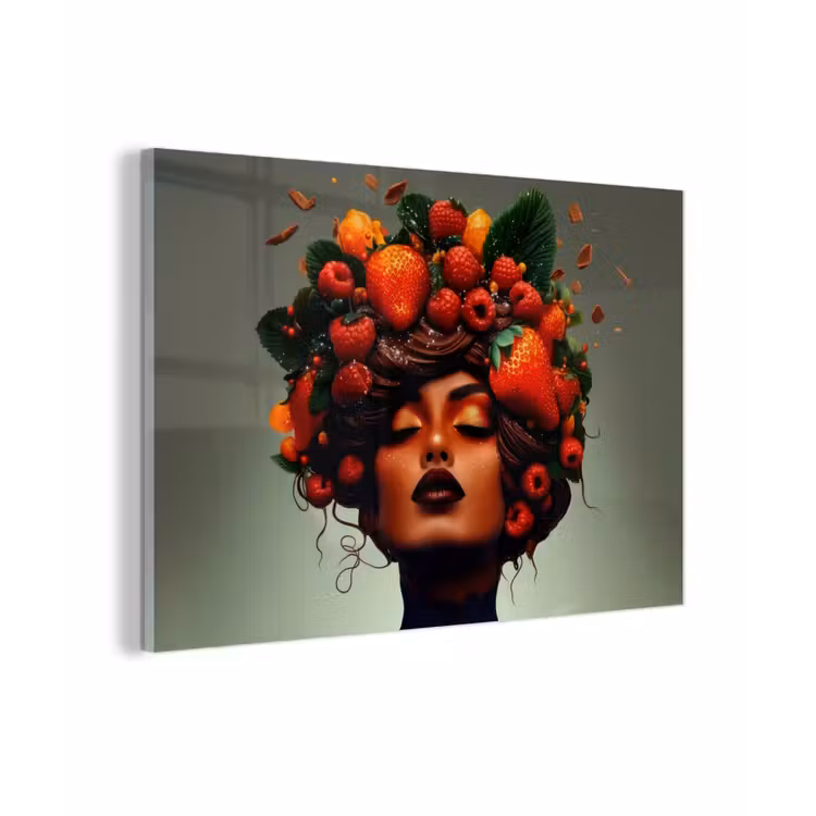 Vrouw - Chocolade - Frambozen - Aardbeien - Koekjes plexiglas 5mm klein -zzzproduct_nieuw