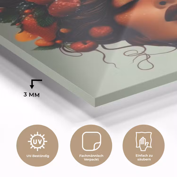 Vrouw - Chocolade - Frambozen - Aardbeien - Koekjes plexiglas 5mm klein -wsfeer2_DE