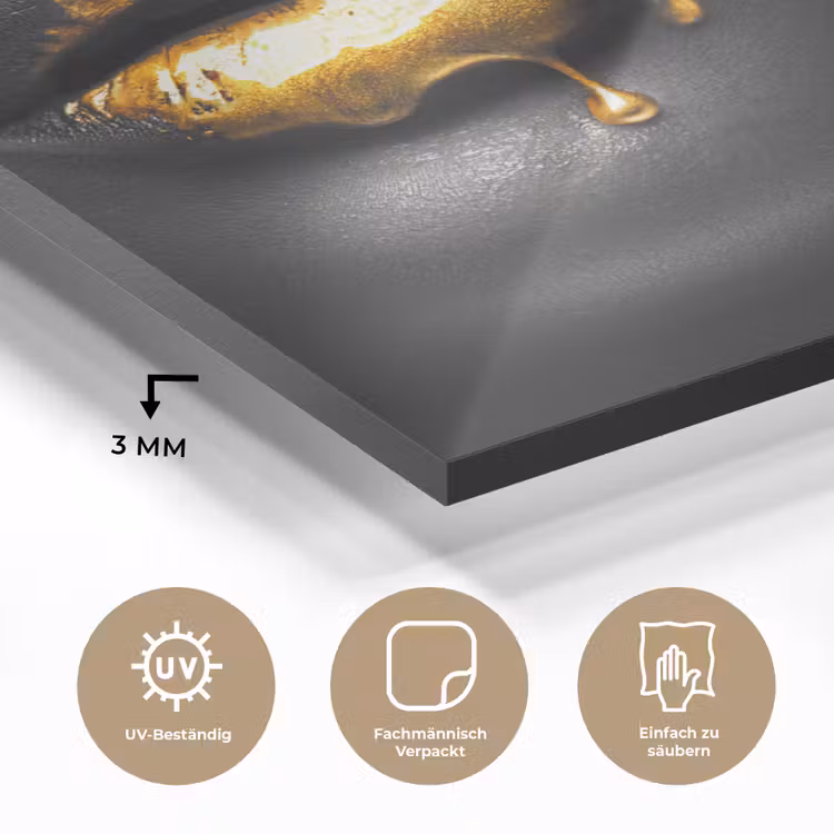 Vrouw - Zwart - Goud - Gezicht - Lippen plexiglas 5mm klein -wsfeer2_DE