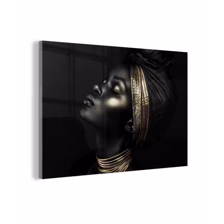 Vrouw - Zwart - Goud - Sieraden plexiglas 5mm klein -zzzproduct_nieuw