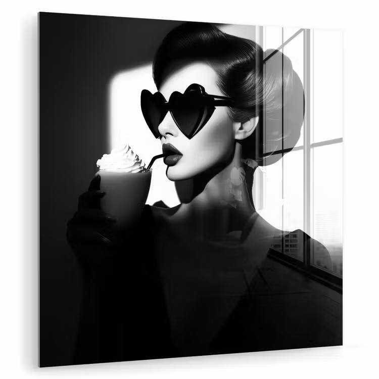 Vrouw - Zwart - Hart plexiglas 5mm klein -zzzproduct_nieuw