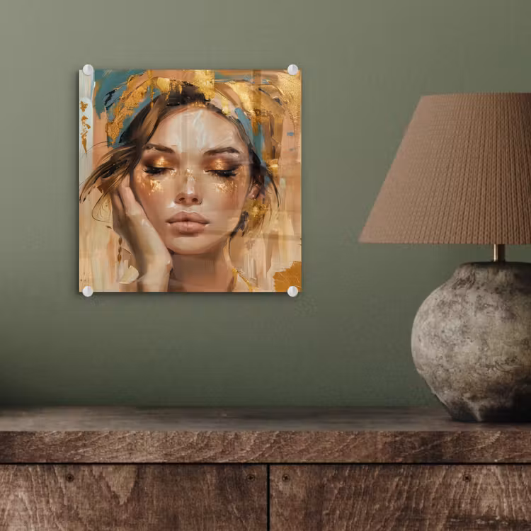 Vrouwen - Portret - Luxe - Goud plexiglas 5mm klein -sfeer3