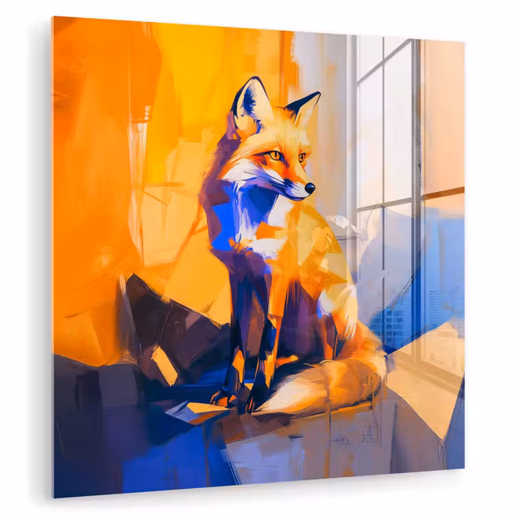 Vos - Oranje - Vormen - Abstract plexiglas 5mm klein -zzzproduct_nieuw