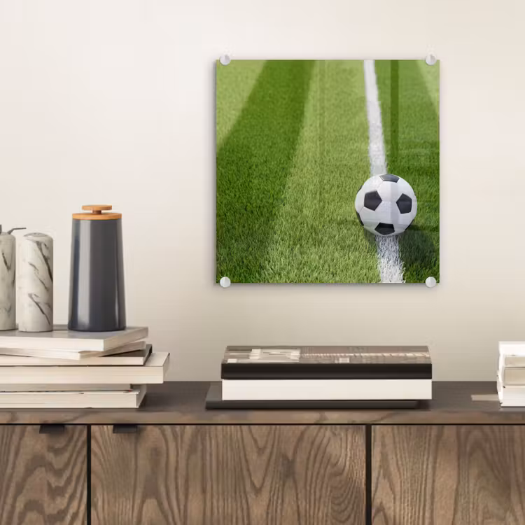 Voetbal - Grasveld - Sport - Groen plexiglas 5mm klein -sfeer1