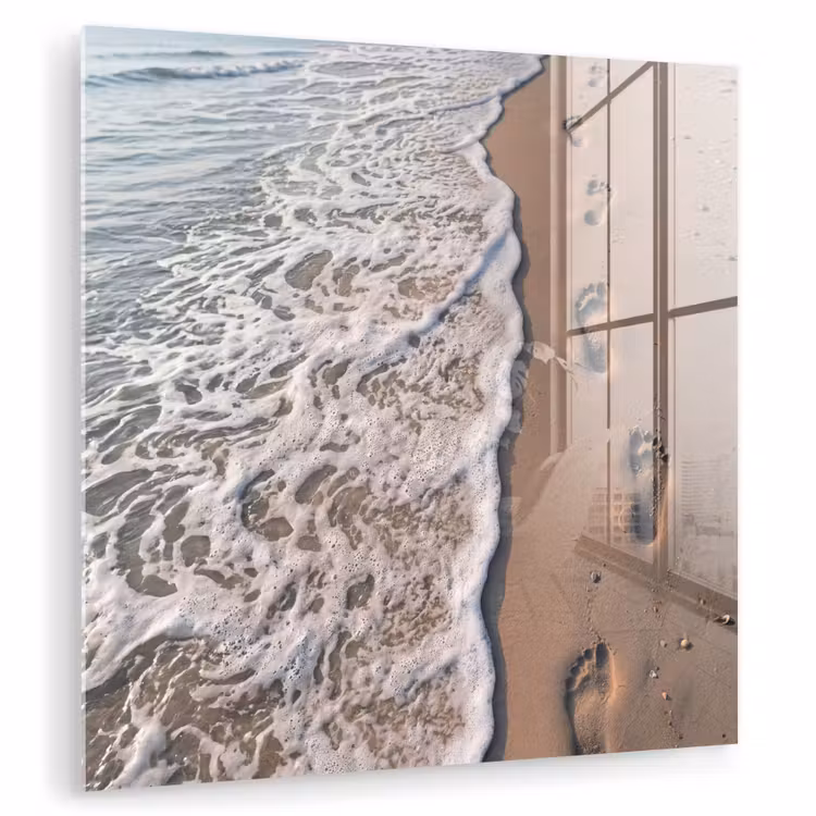 Voetstappen - Vloedlijn - Zee plexiglas 5mm klein -zzzproduct_nieuw