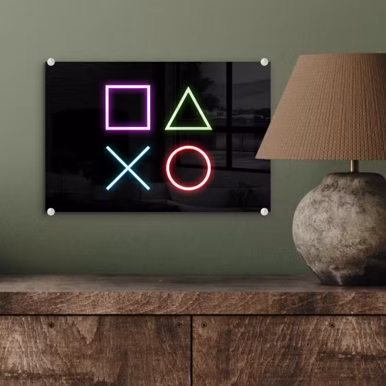 Gaming - Neon - Console - Zwart - Controller - Gamen plexiglas 5mm klein -sfeer3
