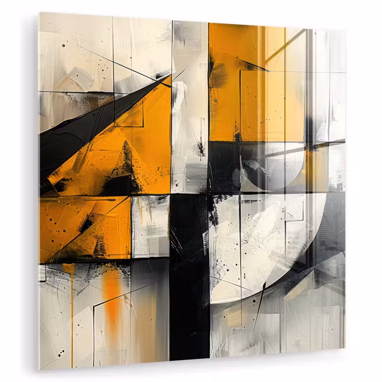 Geel - Abstract - Modern - Vormen plexiglas 5mm klein -zzzproduct_nieuw