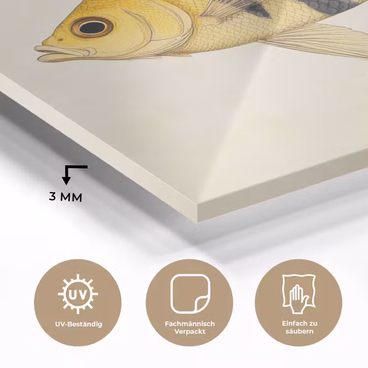 Geel - Vis - Strepen - Tropisch plexiglas 5mm klein -wsfeer2_DE