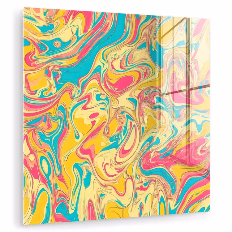 Geel - Roze - Blauw - Retro plexiglas 5mm klein -zzzproduct_nieuw