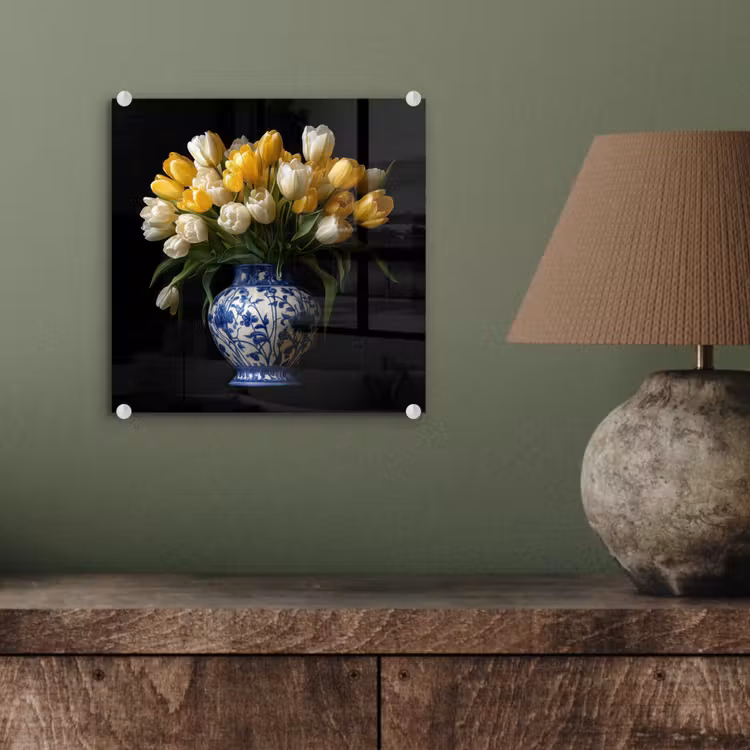 Geel - Tulpen - Vaas - Bloemen plexiglas 5mm klein -sfeer3