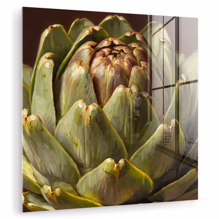 Glasbild - Gemüse – Artischocke – Grün - Groente - Artisjok - Groen plexiglas 5mm klein