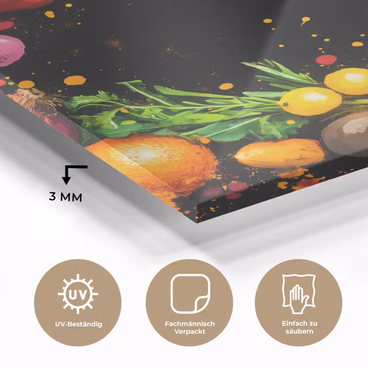 Groente - Graffiti - Kleurrijk - Koken - Abstract plexiglas 5mm klein -wsfeer2_DE