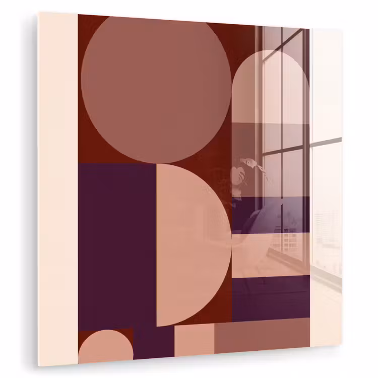 Geometrisch - Cirkels - Rood plexiglas 5mm klein -zzzproduct_nieuw