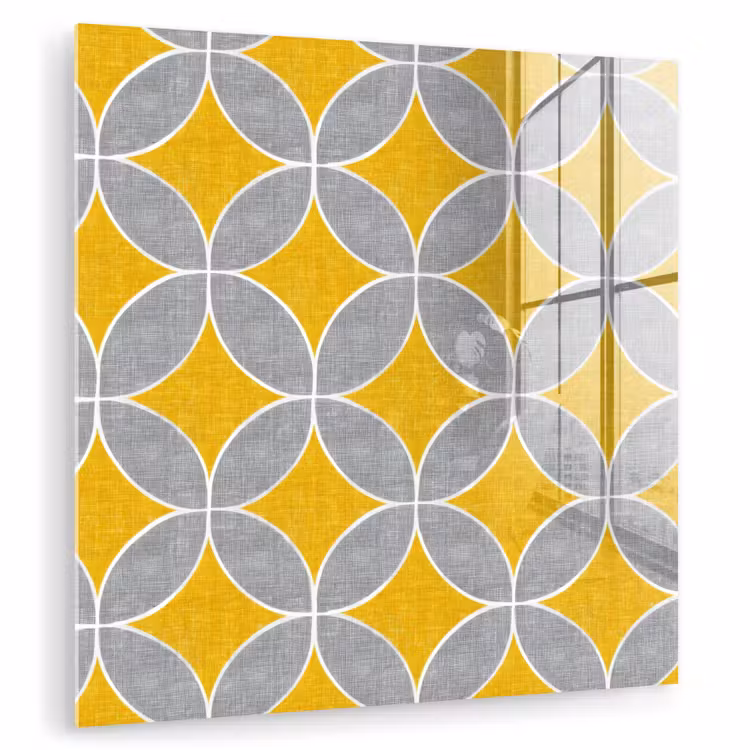 Geometrisch - Cirkels - Textuur - Grijs - Geel plexiglas 5mm klein 11 -zzzproduct_nieuw