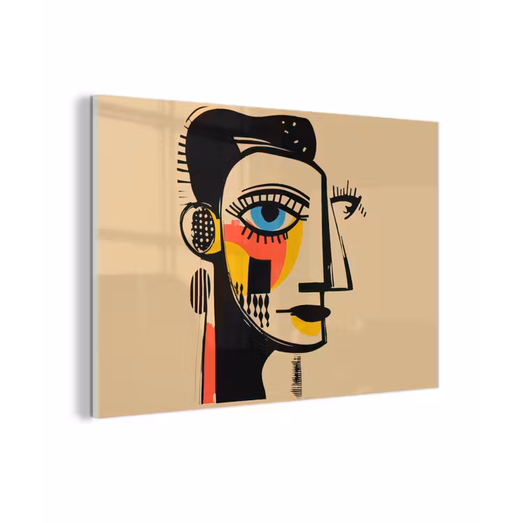 Geometrisch - Felle kleuren - Kubistische stijl plexiglas 5mm klein -zzzproduct_nieuw