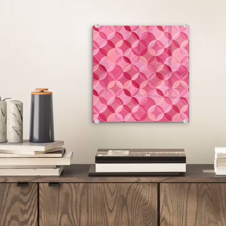 Geometrisch - Mozaïek - Modern - Roze plexiglas 5mm klein 11 -sfeer1