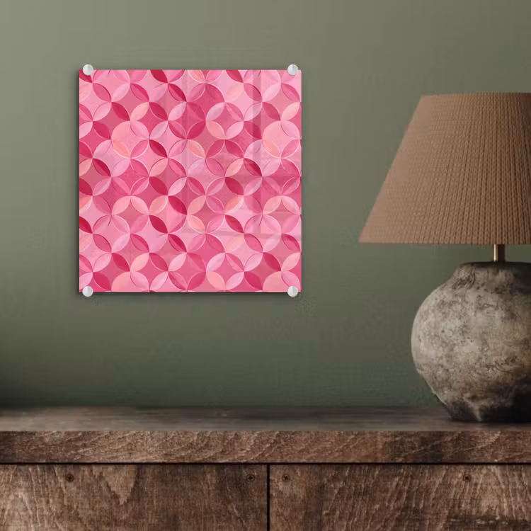 Geometrisch - Mozaïek - Modern - Roze plexiglas 5mm klein 11 -sfeer3