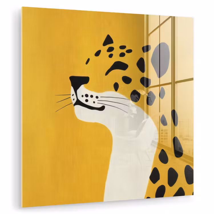 Cheetah - Illustratie - Geel plexiglas 5mm klein -zzzproduct_nieuw