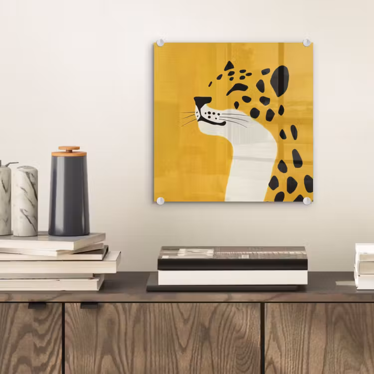 Cheetah - Illustratie - Geel plexiglas 5mm klein -sfeer1