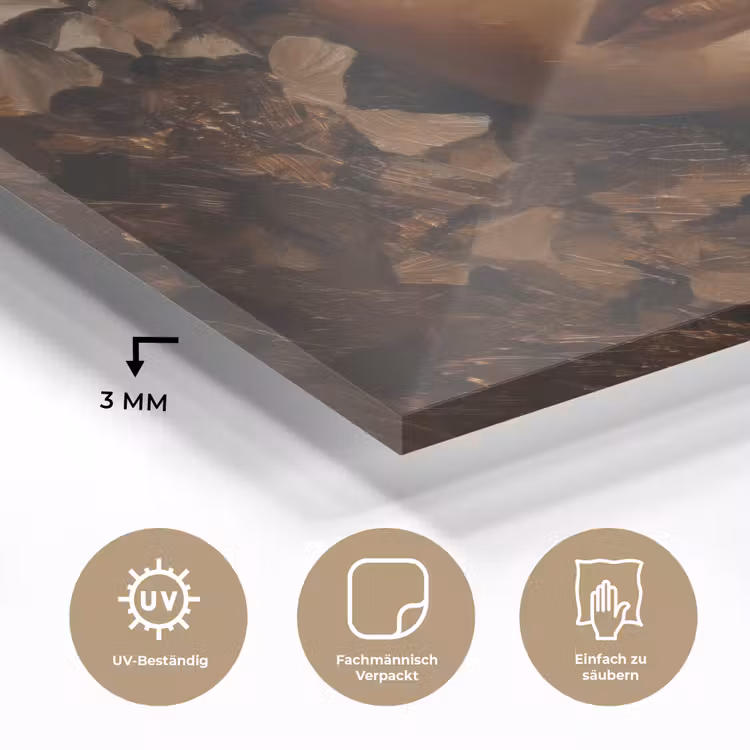 Gezicht - Vrouwe - Bladeren - Penseelstreken plexiglas 5mm klein -wsfeer2_DE