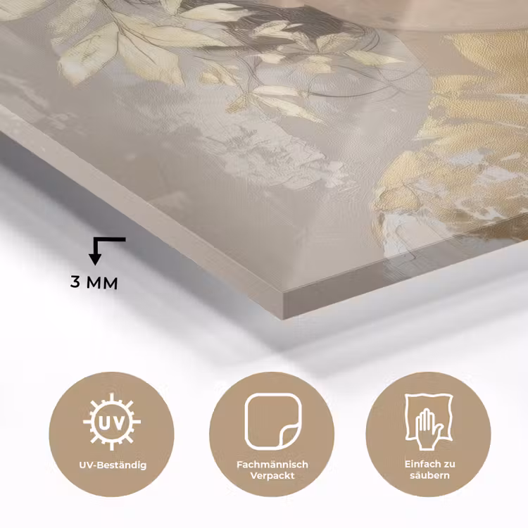 Gezicht - Vrouw - Bladeren - Goud plexiglas 5mm klein -wsfeer2_DE