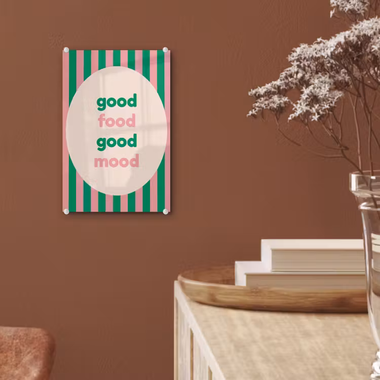 Gestreept - Quote - Ovaal - Roze plexiglas 5mm klein -sfeer5