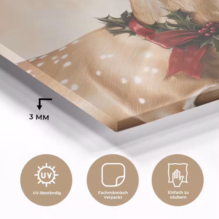 Gewei - Kerst - Rendier - Rood plexiglas 5mm klein -wsfeer2_DE