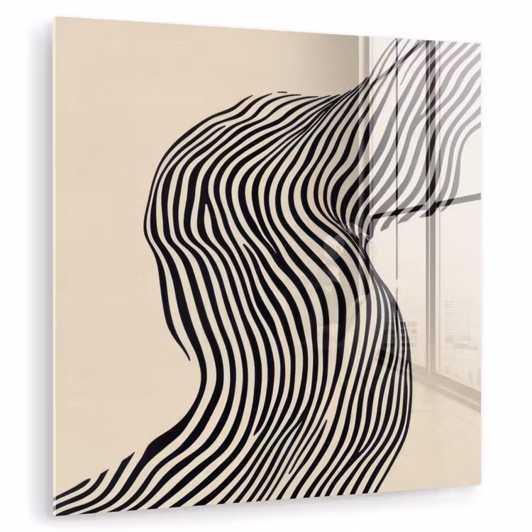 Golvend - Lijnen - Abstract - Silhouet plexiglas 5mm klein -zzzproduct_nieuw
