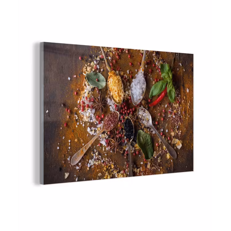 Specerijen - Kruiden - Lepels - Zout - Bruin - Keuken plexiglas 5mm klein -sfeer1