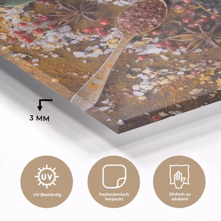 Specerijen - Kruiden - Lepels - Zout - Bruin - Keuken plexiglas 5mm klein -wsfeer2_DE