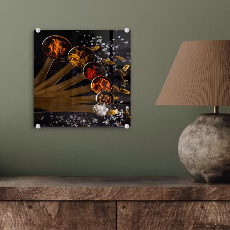 Kruiden - Lepels - Zout - Specerijen - Zwart plexiglas 5mm klein -sfeer3