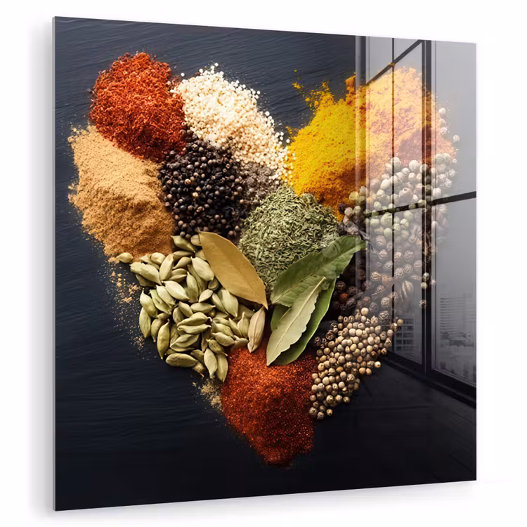 Specerijen - Mix - Hartvorm - Zwart plexiglas 5mm klein -zzzproduct_nieuw