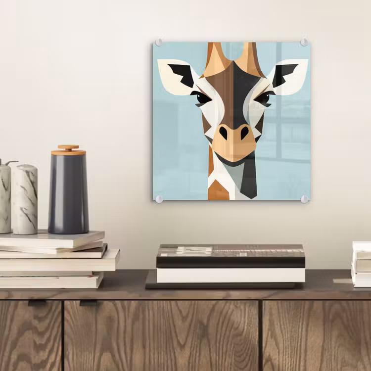 Giraffe - Illustratie - Bruin - Minimalistisch plexiglas 5mm klein -sfeer1