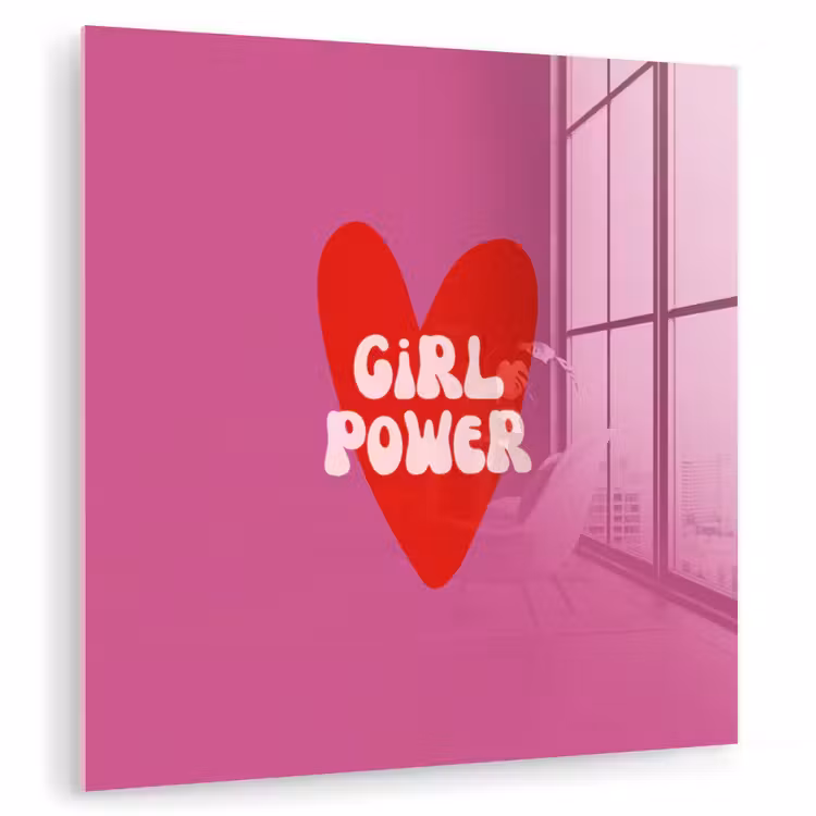 Girl power - Hart - Roze - Rood plexiglas 5mm klein -zzzproduct_nieuw
