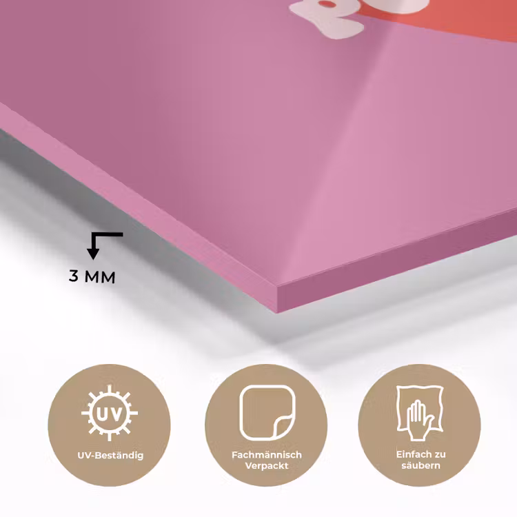 Girl power - Hart - Roze - Rood plexiglas 5mm klein -wsfeer2_DE