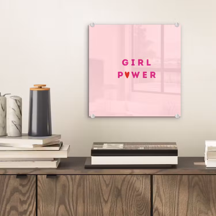 Girl power - Roze - Hartje plexiglas 5mm klein -sfeer1