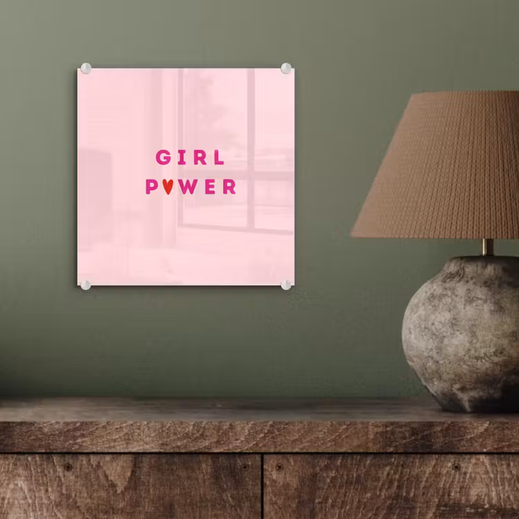 Girl power - Roze - Hartje plexiglas 5mm klein -sfeer3