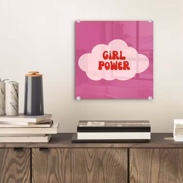 Girl power - Wolk - Roze plexiglas 5mm klein -sfeer1